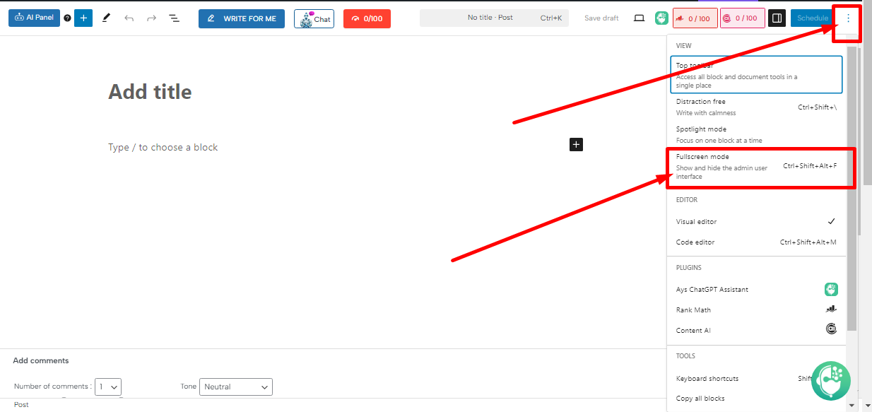 WordPress block editor